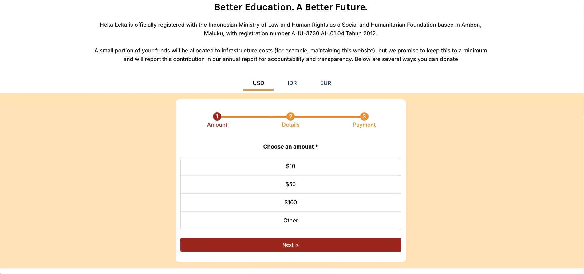 Heka Leka donation page