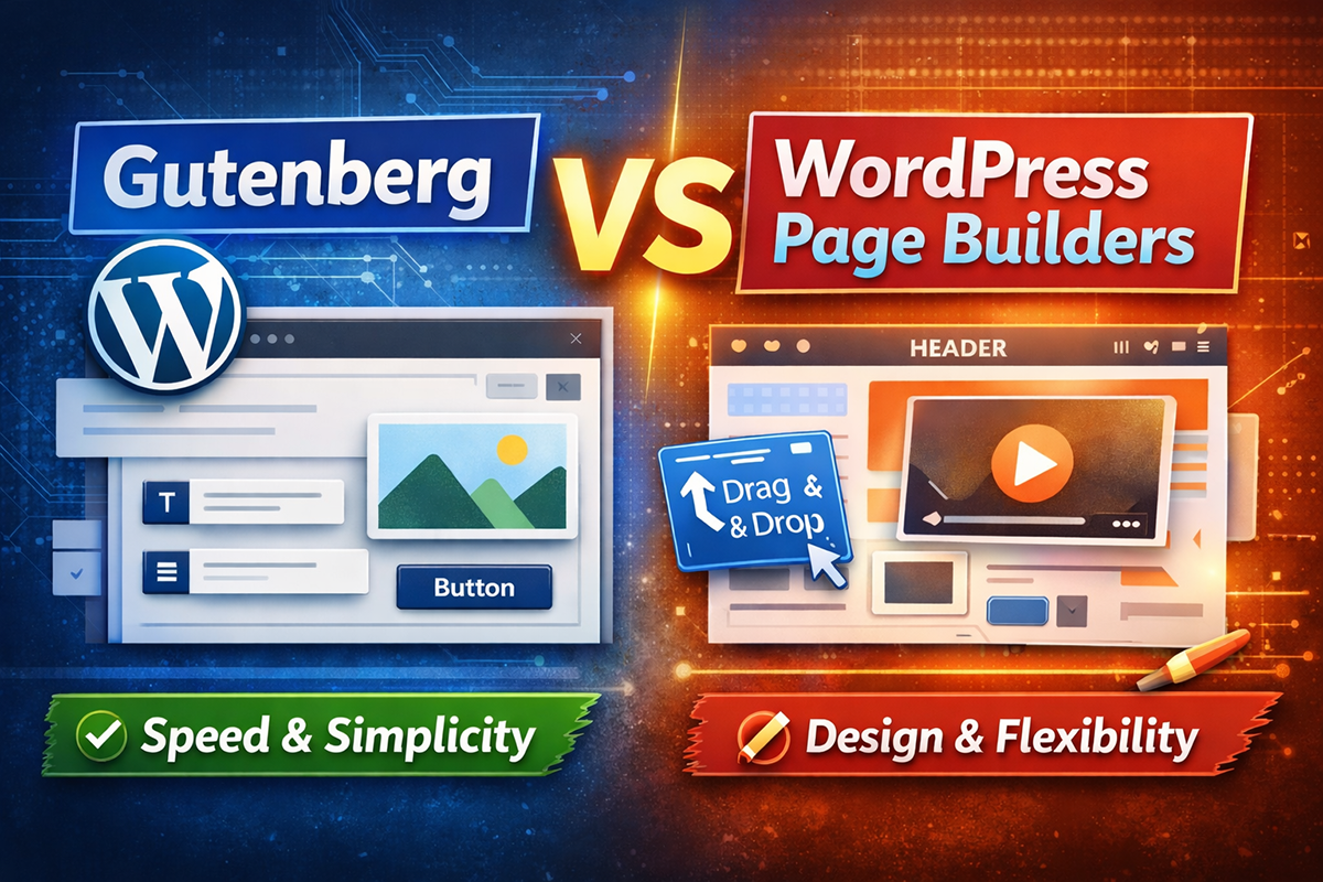 gutenberg vs page builders compressed cover
