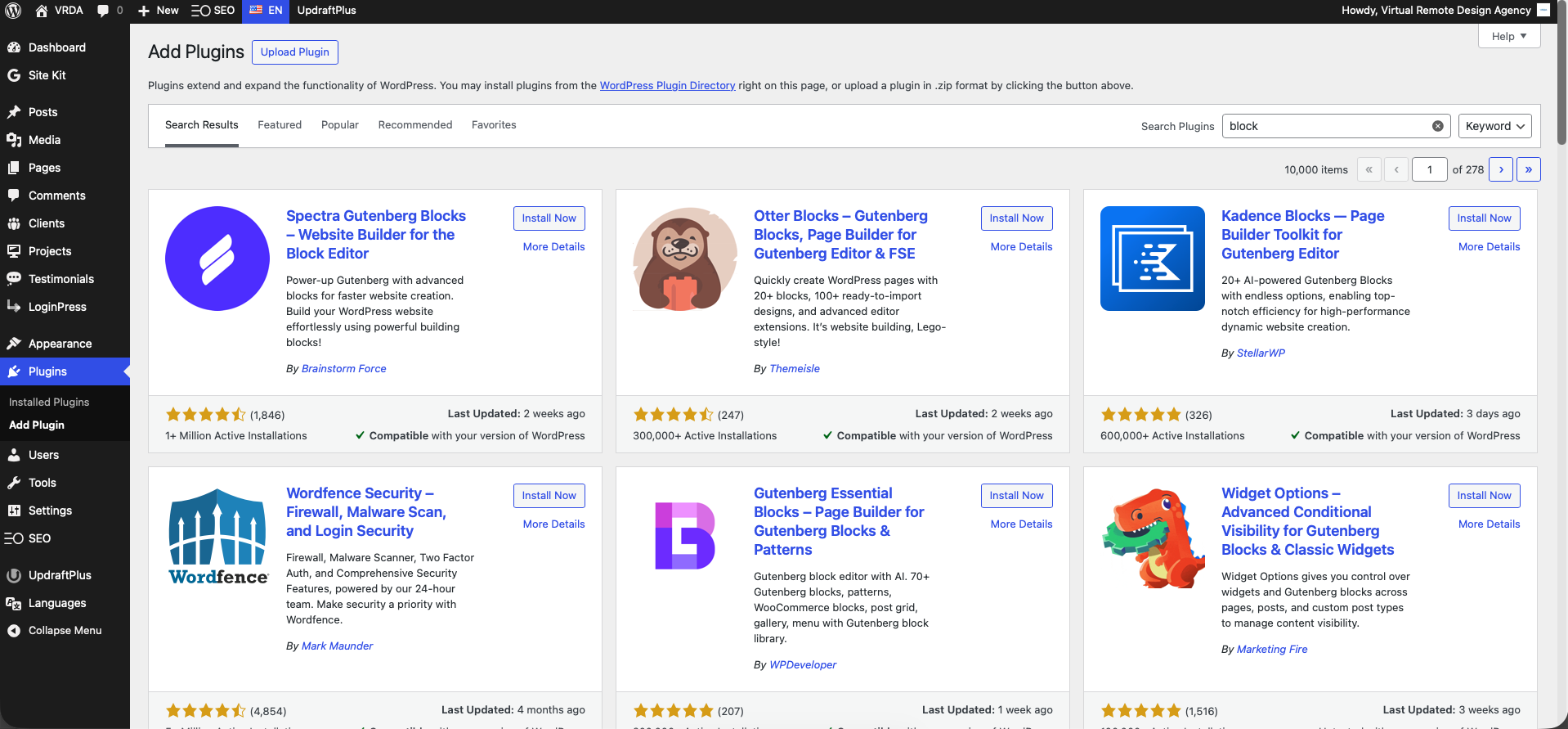Gutenberg block lists in WordPress