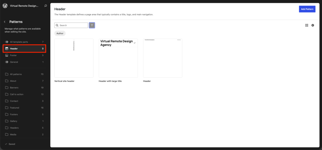 customizing header in wordpress website