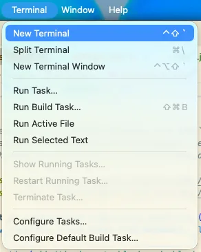Membuka Terminal di VS Code